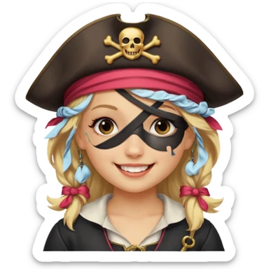 Creates a emoji for pirates girl sticker