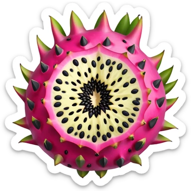 Dragonfruit cut in the meadle sticker