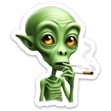 Alien smoking joint￼ sticker
