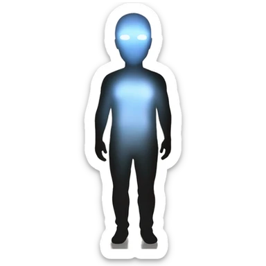 A glowing figure standing alone inside a tunnel of light sticker