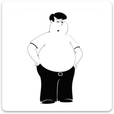 Peter Griffin from Family Guy with a pregnant belly, wearing his signature outfit sticker