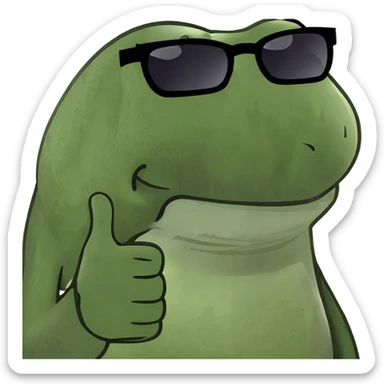 Frog with sunglasses and thumbs up sticker