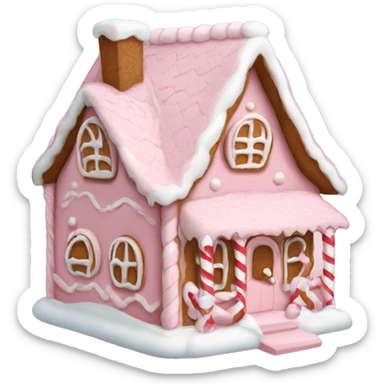 light pink gingerbread house sticker