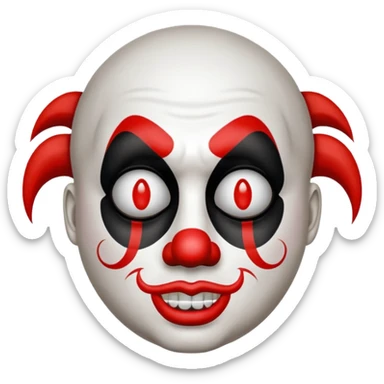 The simple Insane Clown Posse face makeup on a simple round emoji sticker