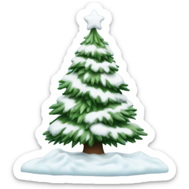 snow with christmas tree sticker