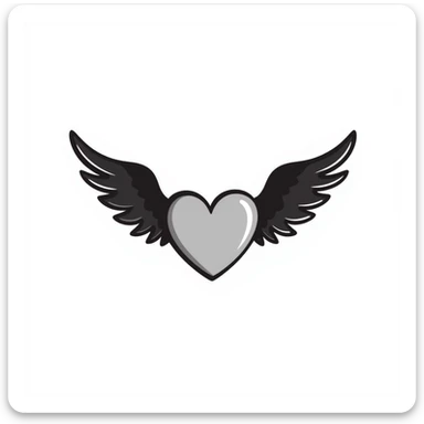 A heart that has wings and is flying sticker