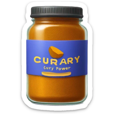 Curry powder in a jar sticker