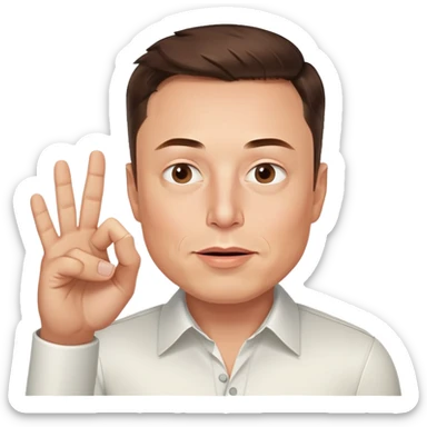 Elon musk do 6 with his fingers sticker