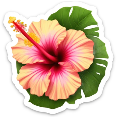 Hibiscus flower sticker