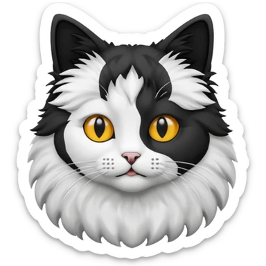 cat blask and wight out line sticker
