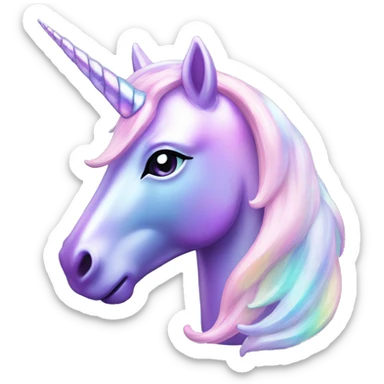 Sparkly glossy Pastel iridescent glass unicorn sticker