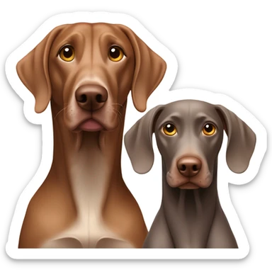 Weimaraner and viszla dogs  sticker