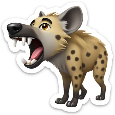 Hyena lick with mouth closed sticker