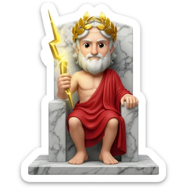god Zeus on the throne sticker