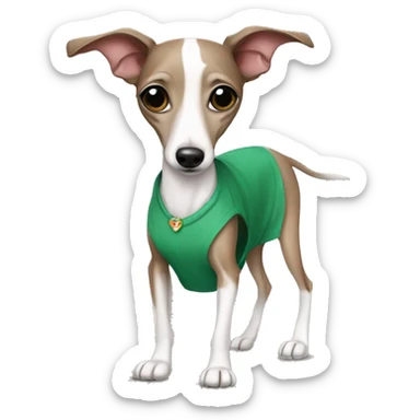 Italian greyhound wearing dress sticker
