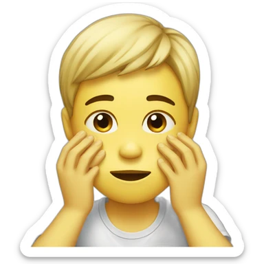 person wipes sweat from their face sticker