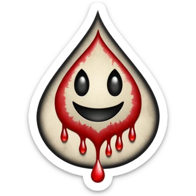 Minimalist emoji-style sticker of a gothic paper with “your soul” in blackletter, desaturated blood drop as signature, grayscale ink and parchment texture



 sticker