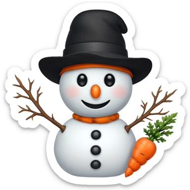 Cross eye snowman sticker
