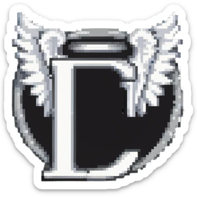 Letter C in multiple shades of gray from light to dark, 50 shades of gray C, with angel halo sticker