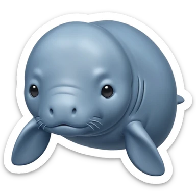 Manatee with gray-blue skin sticker