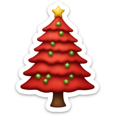 Red christmas tree sticker