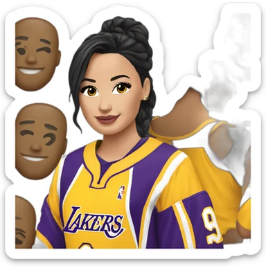 demi lovato with yellow lakers jersey sticker