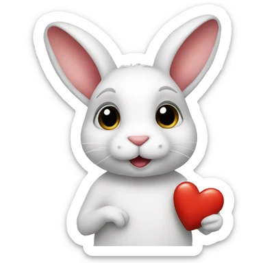 Rabbit wth heart sticker