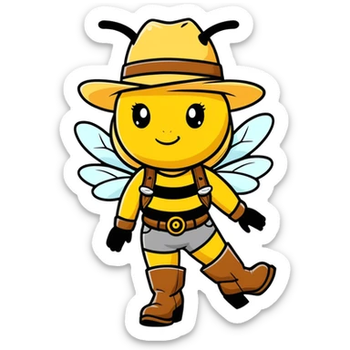 Female bee cowgirl sticker