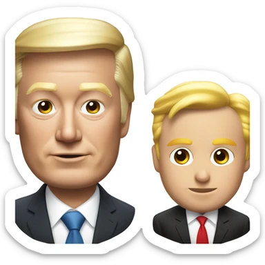 Headshots of Elon musk, Donald trump  sticker
