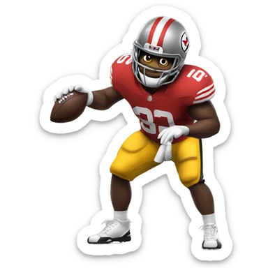 Brutus the buckeye wearing a Pittsburgh Steelers jersey sticker