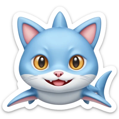 shark cat mofusand sticker