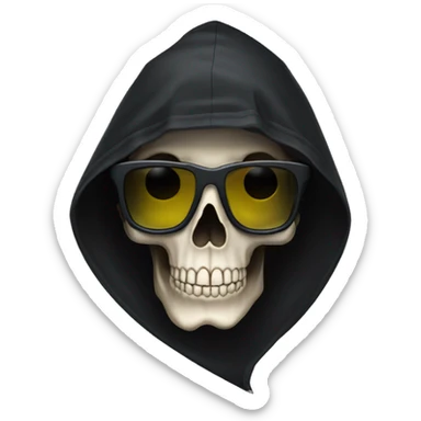 skull with black hood and fpv glasses sticker