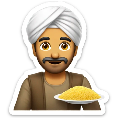 a punjabi man eating poha sticker