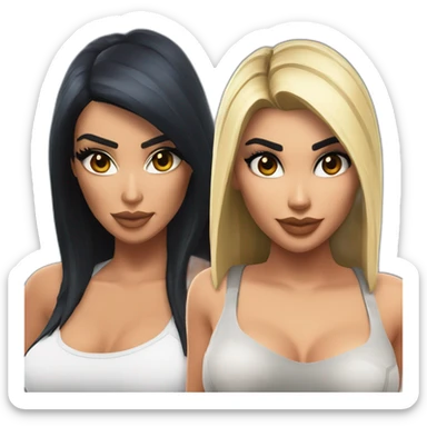 Kim kardashian and Kylie Jenner in Fortnite sticker
