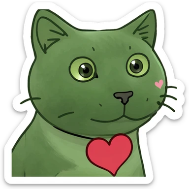 cat heart sticker