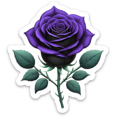 goth black rose bouquet sticker