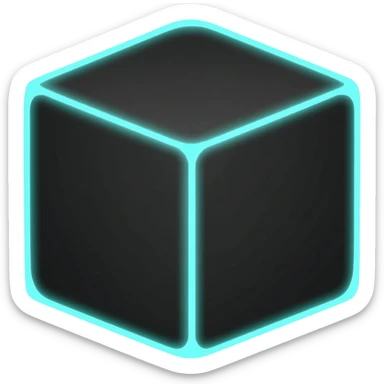 very neon black cube sticker