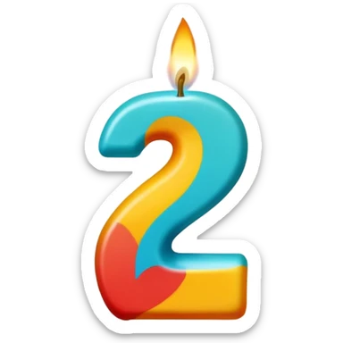 Number 27 birthday candle  sticker
