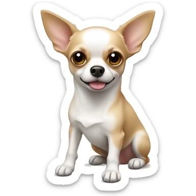 chihuahua branco e bege gordinho sticker