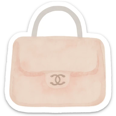 pink Chanel purse, soft and artistic sticker