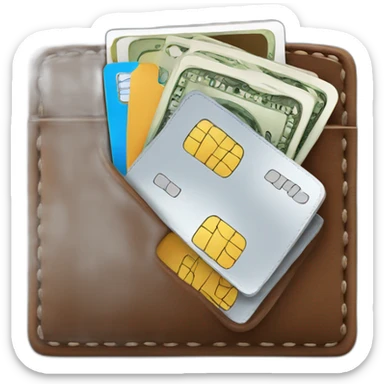 wallet holding credit cards sticker