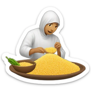 Une algérienne qui mange du couscous  sticker