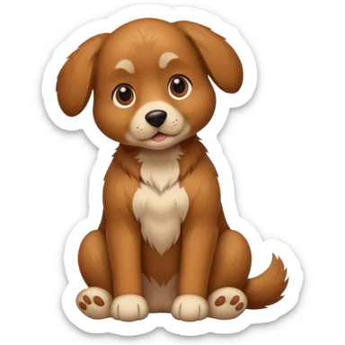 Dog sitting like a human with paw  by its chest sticker