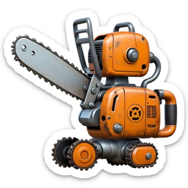 bot with chainsaw sticker