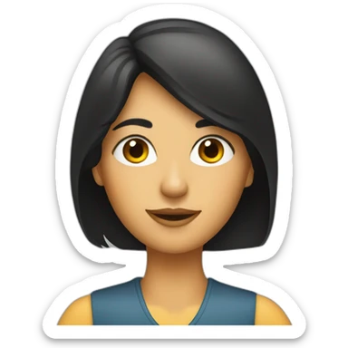 driver woman at driving school with black hairs sticker