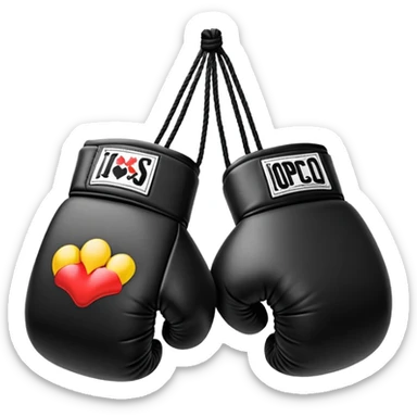 Genera un emoji de guantes de boxeo negros sticker