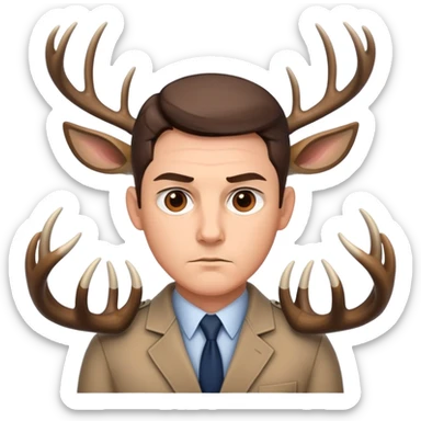 fbi agent with deer antlers  sticker