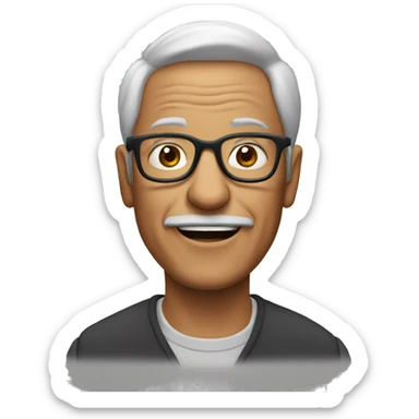 man around 60 years with glasses sticker