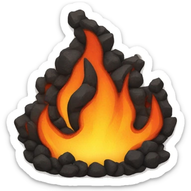 flames spread across embers sticker