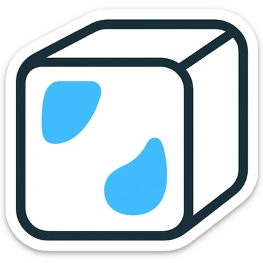 flat design style ice cube emoji, transparent look, crisp edges sticker